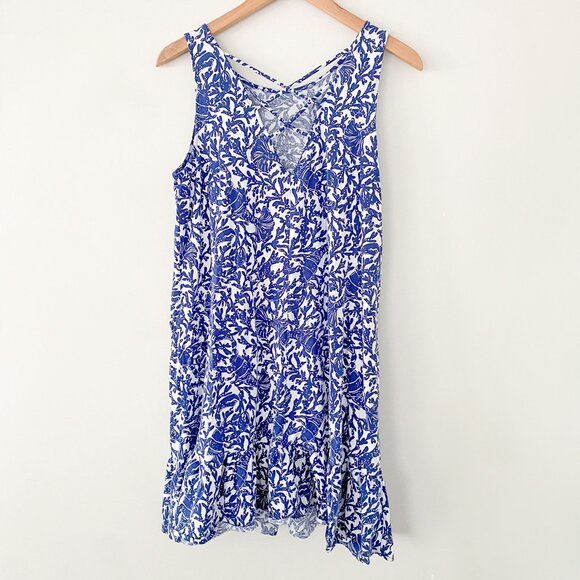 Lilly Pulitzer Blue and White Mini Sundress with Pockets - Picture 6 of 9